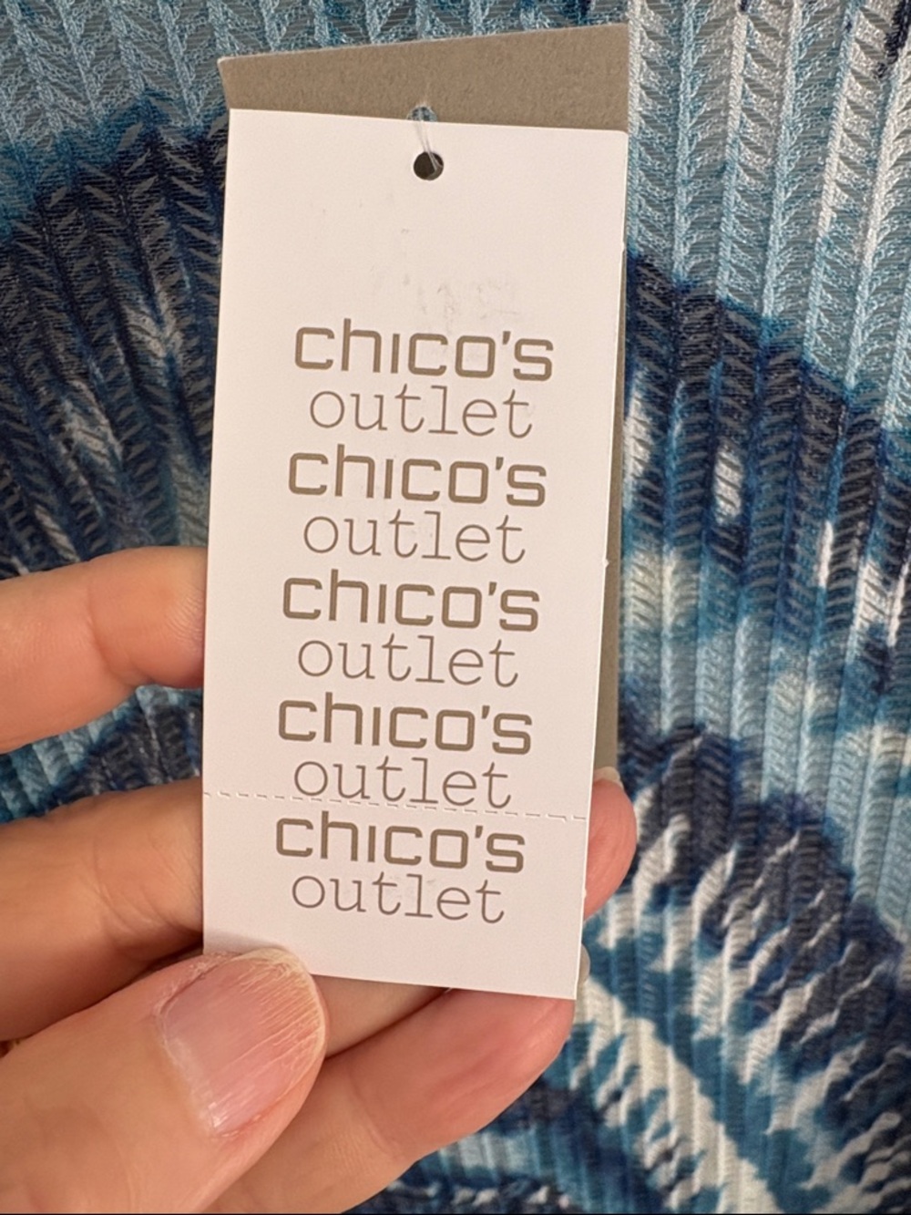 Chico's Easywear Blue & White Open-Front Knit Cardigan NWT size 1 (medium) - Picture 4 of 8